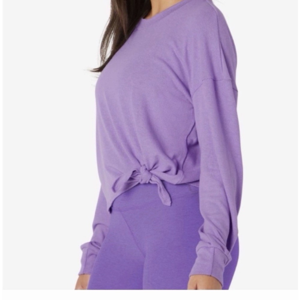Beyond Yoga Lightweight Tie Front S‎ Long Sleeve Shirt Ltame Purple Activewear